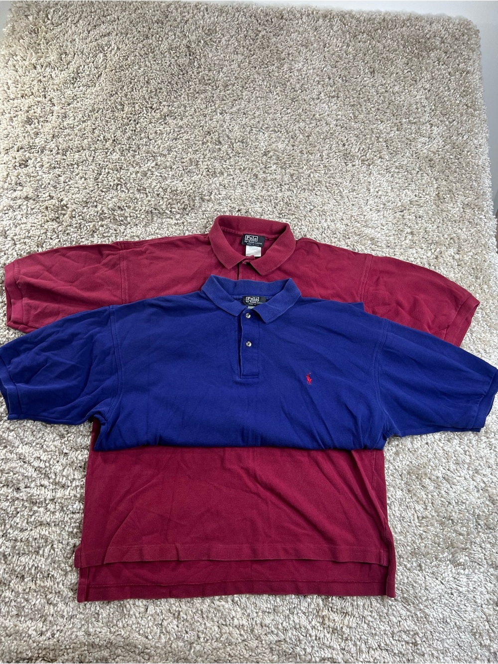 Ralph Lauren Polo Pair Black Label USA — Blue and Burgundy Short-Sleeve Polos